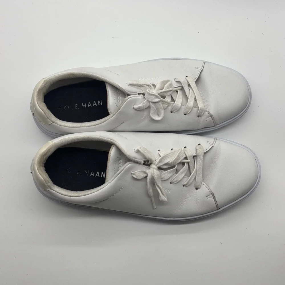Cole Haan Mens Grand Crosscourt Modern White Leather Sneakers Size 10M